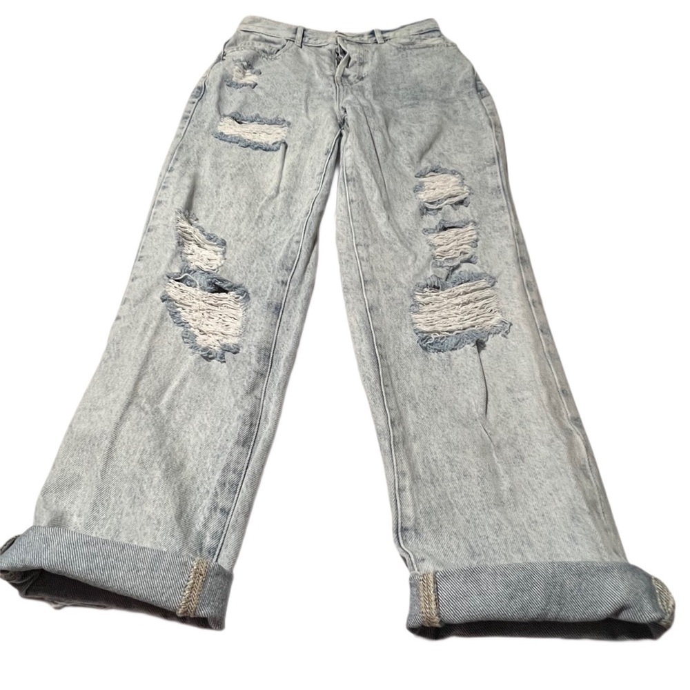 PAC SUN High Rise Straight Leg Distressed Jeans Size 24